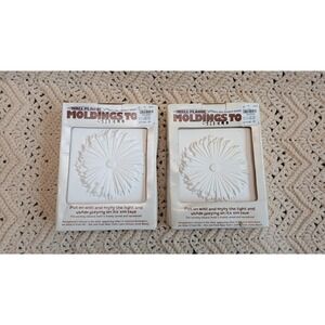 2 Pack Moldings To Go Helios Shell Wall Plaque White 5x5 Architectural Art